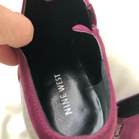 NWOT Nine West Purple Suede Platform 5” Stiletto High Heels Side Zip Size 8.5 - Picture 7 of 12